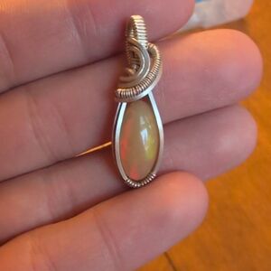 Elegant Silver Opal Pendant